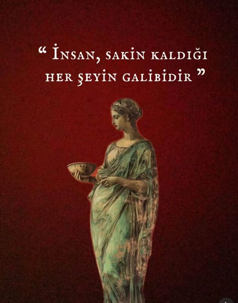 İnsan, sakin kalabildiği herşeyin galibidir.
